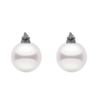 Orecchino con diamanti e perle dei Mari del Sud in oro bianco 18k