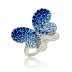 Butterfly Blue Sapphire & White Diamond Ring