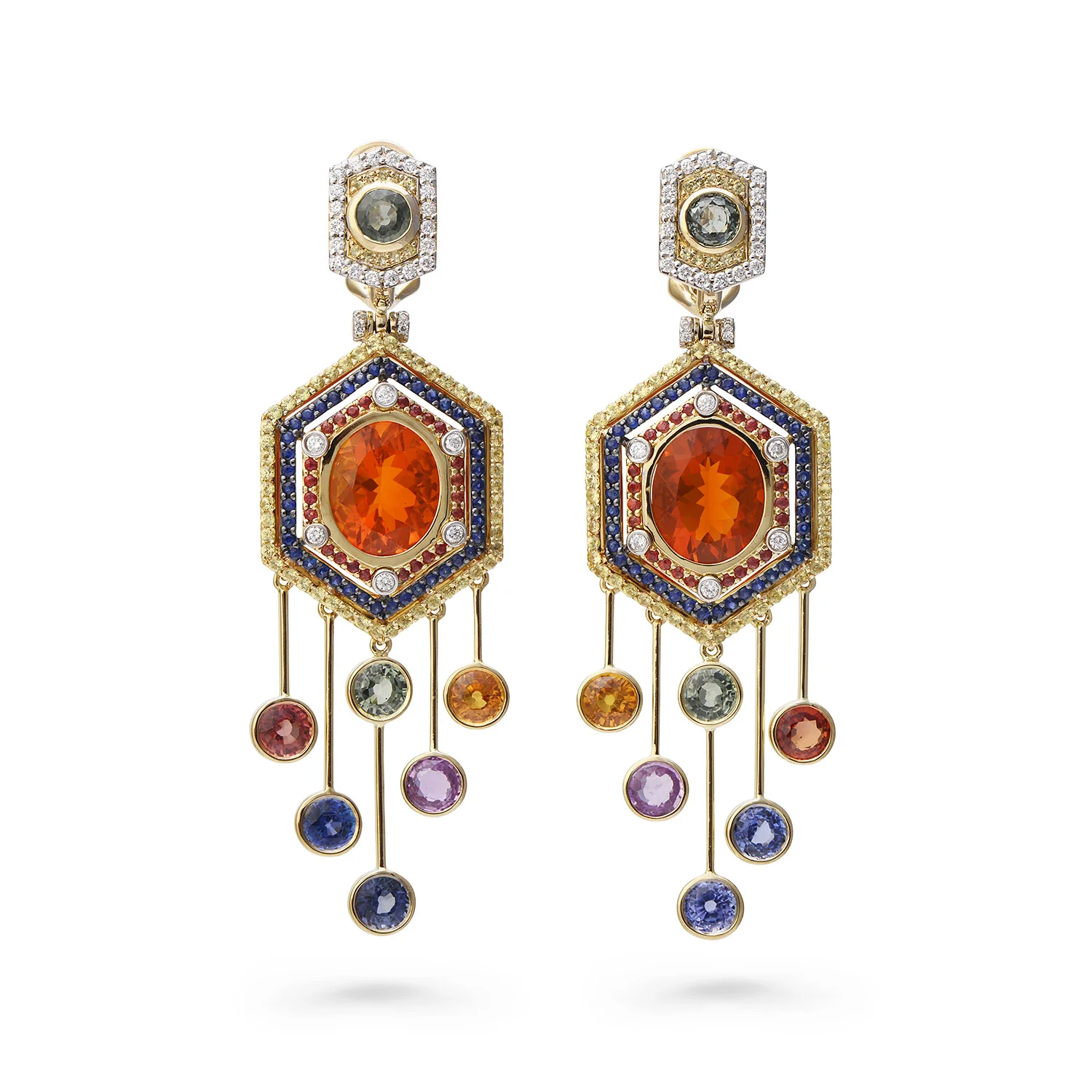 Orange Mexican Fire Opal dazzling Earring | Maasai Mara - Image 1