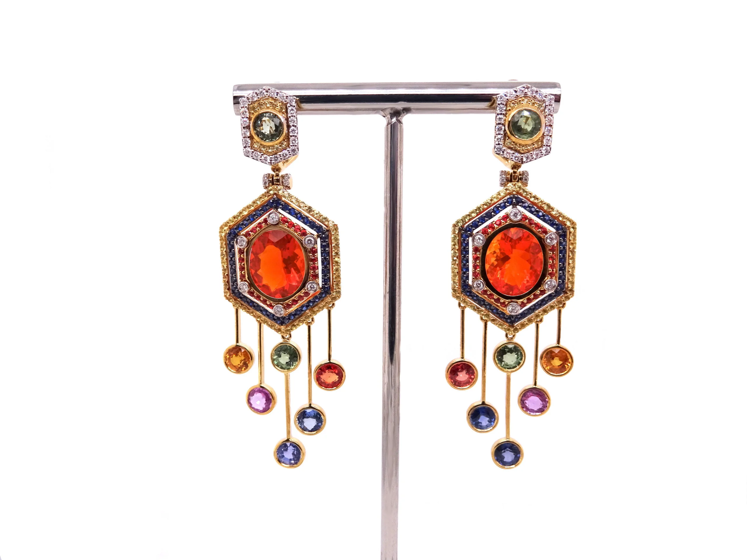 Orange Mexican Fire Opal dazzling Earring | Maasai Mara - Image 2