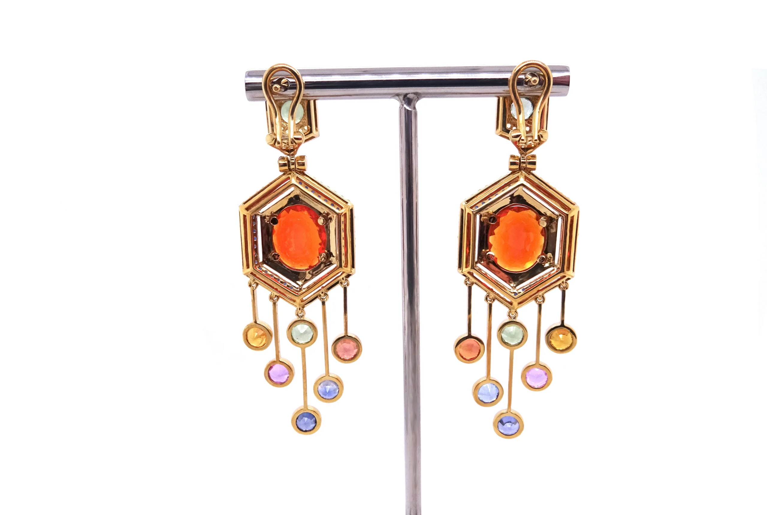 Orange Mexican Fire Opal dazzling Earring | Maasai Mara - Image 3