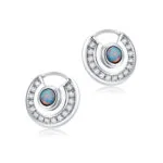 Natural Opal Circle Earrings