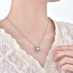 Natural Opal Lucky clover Pendant - immagine 2