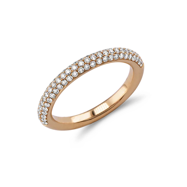 Diamond Pavé Set Dress Ring in rose gold – Image 1