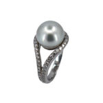 Pavé Diamond white South Sea Pearl Ring in white gold 18k – Bild 3