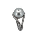 Pavé Diamond white South Sea Pearl Ring in white gold 18k – Bild 2