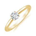 Anello solitario con diamante 0.10ct, oro giallo 18k