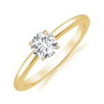 Solitaire Bague en Diamant de 0,20 ct,18k or Jaune