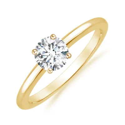 Bague Solitaire Diamant 0.40ct, or jaune 18 carats