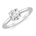 Solitaire Bague en Diamant de 0,50 ct,18k or blanc