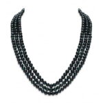 Collana nera nera d'acqua dolce 180 cm 7-8 mm