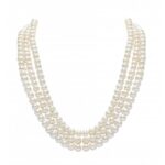 Collier de perles blanches d'eau douce 180cm 7-8mm