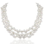 Perle d'acqua dolce Kishi collana bianca 180cm