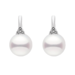 Ohrringe mit Diamanten und Süßwasserperlen in Weißgold