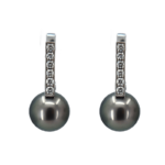 Orecchini Diamanti e Perle Tahiti in oro bianco