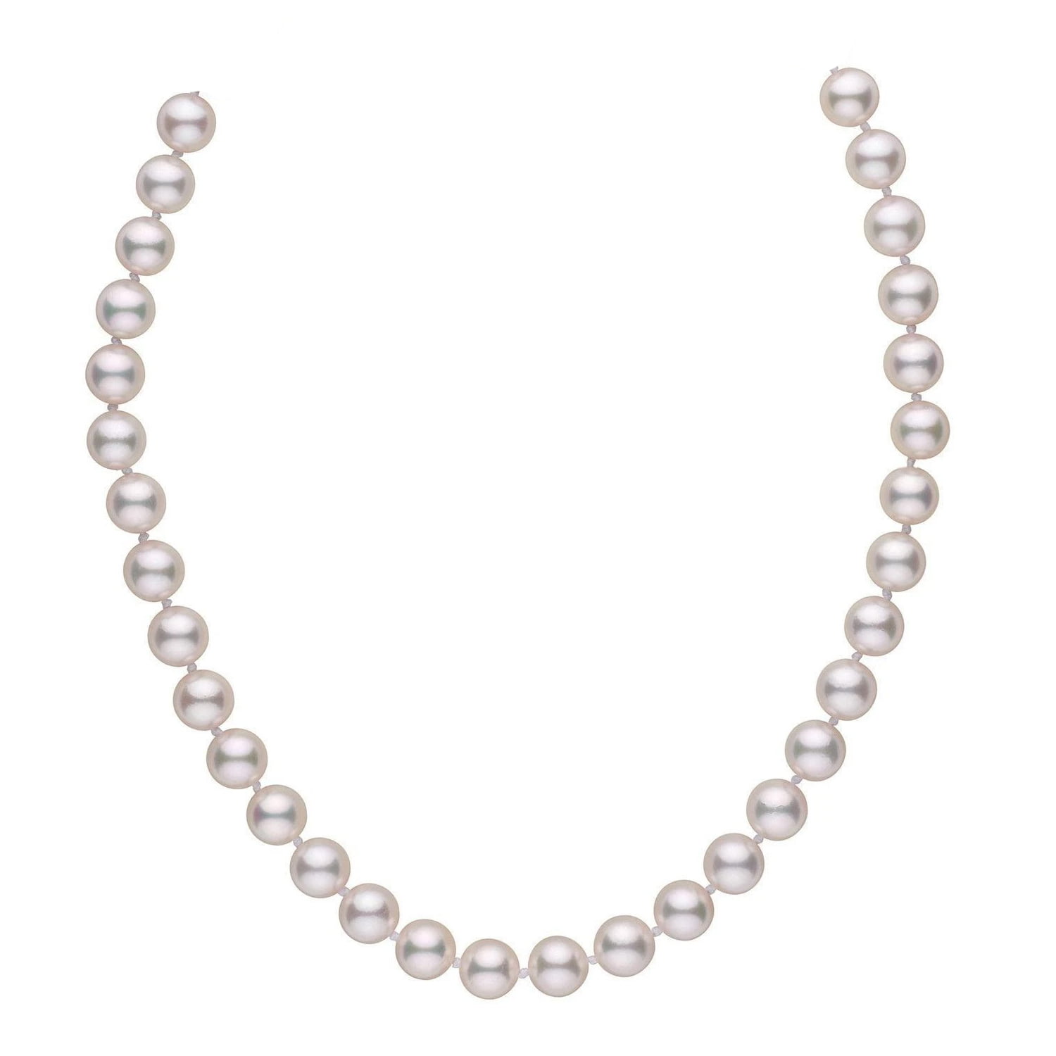 7-8 mm blanc d'eau douce collier de perles 18" Boucle D'Oreille Set 