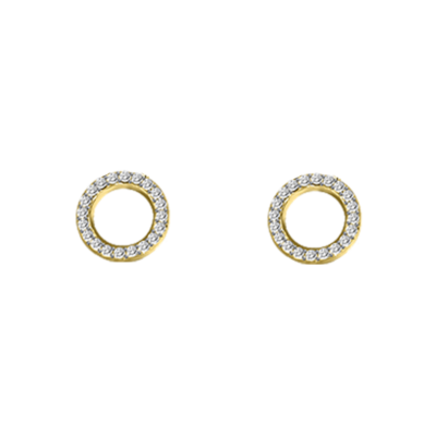 Orecchino Eternity Circle con diamanti in oro giallo 18k