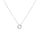 Eternity Circle Diamond Pendant Necklace in 18k white gold