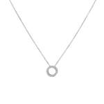 Eternity Circle Diamond Pendant Necklace in 18k white gold