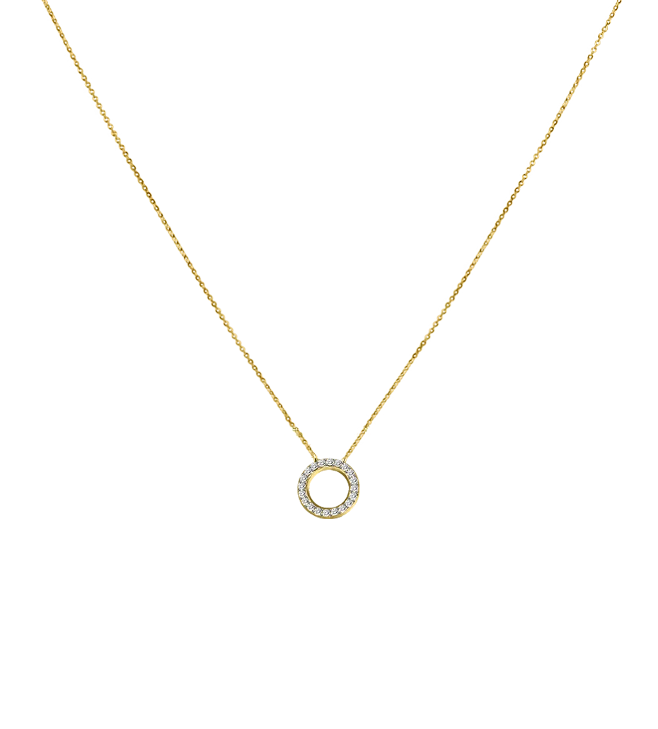 Integreren Hangen Ploeg Eternity Circle Diamond Pendant Necklace in 18k geel goud - met de beste  prijs bij Sophy Geneva Jewellery