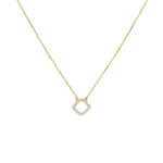Collier pendentif diamant carré ouvert brillant en or jaune 18 carats