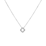 Collana quadrifoglio fortunato in oro bianco 18k
