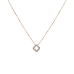 Collana quadrifoglio fortunato in oro rosa 18k