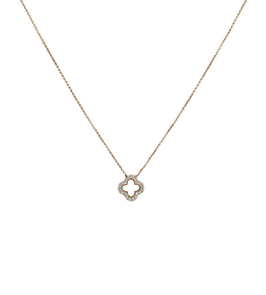 WP-N-111840 Y 18K Lucky clover Necklace in 18k Rose-gold - immagine 1