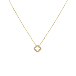 Collana quadrifoglio fortunato in oro giallo 18k