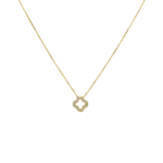 Collana quadrifoglio fortunato in oro giallo 18k
