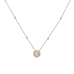 Diamond Pavé Flower Necklace in Rose gold