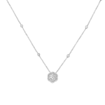 Collana fiore con pavé di diamanti in oro bianco