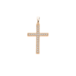 Pendentif croix diamant en or rose 18k