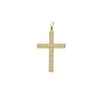 Pendente Croce di Diamanti in oro giallo 18k