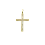 Pendente Croce di Diamanti in oro giallo 18k
