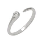 Anello alla moda con diamante in oro bianco 18k