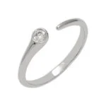 Anello alla moda con diamante in oro bianco 18k
