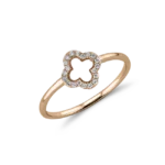 Anello trifoglio fortunato in oro rosa 18 carati