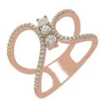 Infinity 3 Trendy Diamantring in 18 Karat Roségold