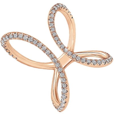 Offener Infinity Trendy Diamantring in 18 Karat Roségold