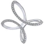 Bague diamant tendance Open Infinity en or blanc 18 carats