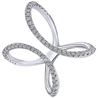 Offener Infinity Trendy Diamantring aus 18 Karat Weißgold