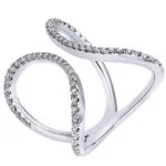 Open Infinity Trendy Diamond Ring in 18k white gold – Image 2