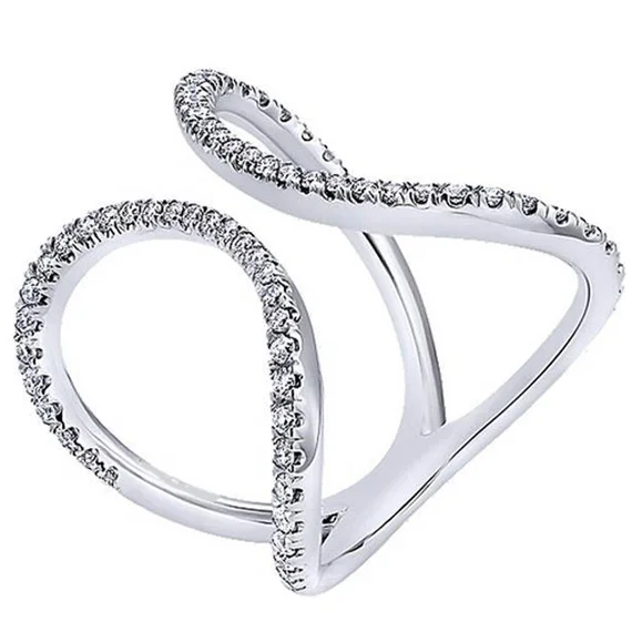 Open Infinity Trendy Diamond Ring in 18k white gold – Image 2
