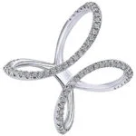 Open Infinity Trendy Diamond Ring in 18k white gold – Image 3