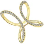 Bague diamant tendance Open Infinity en or jaune 18 carats