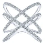 Double X Criss Cross Trendy Diamond Ring in 18k white gold – Bild 2