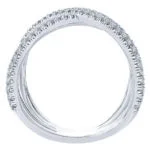 Double X Criss Cross Trendy Diamond Ring in 18k white gold – Bild 3
