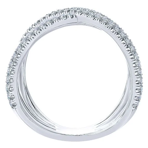 Double X Criss Cross Trendy Diamond Ring in 18k white gold – Bild 3