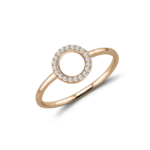 Bague diamant cercle éternité en or rose 18 carats